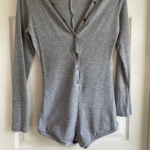 Medium gray lounge knit romper